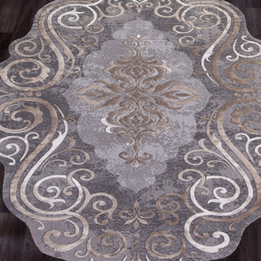 Ковер 00858C - GREY / BROWN - Прямоугольник - коллекция SAFIR