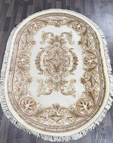 Ковер бельгийский 5060498440 KUNDUZ (Вискоза, кремовый) овальный
