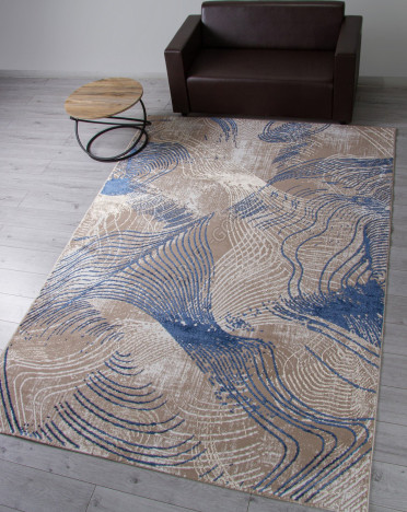 Ковер LT1156 - 735 BEIGE / NAVY - Прямоугольник - коллекция ANTEP
