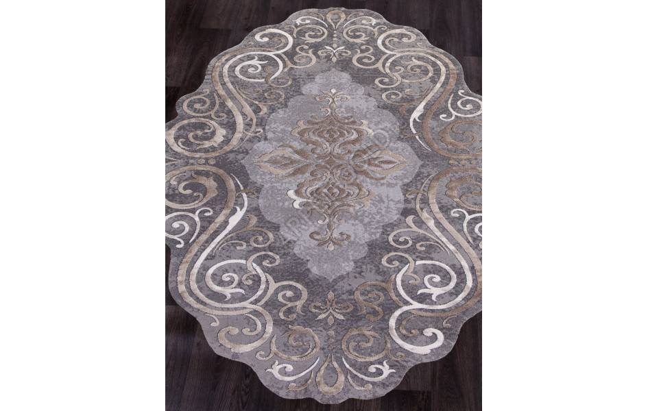 Ковер 00858C - GREY / BROWN - Прямоугольник - коллекция SAFIR