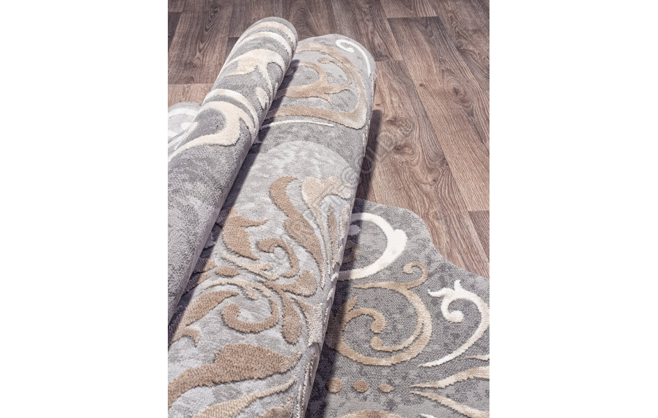 Ковер 00858C - GREY / BROWN - Прямоугольник - коллекция SAFIR